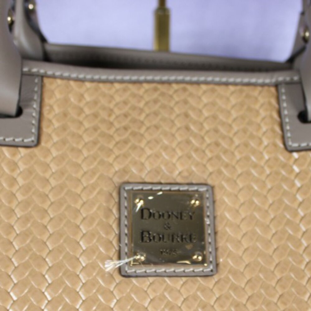 Dooney & Bourke Woven Straw-Look Tote Bag Tan Taupe NWOT - Picture 10 of 12